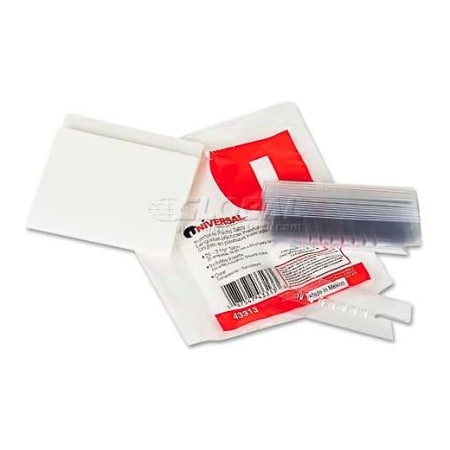 Universal Hanging File Folder Plastic Index Tabs, 1/3 Tab Cut, 3 1/2" Tab, Clear, 25/Pack UNV43313***